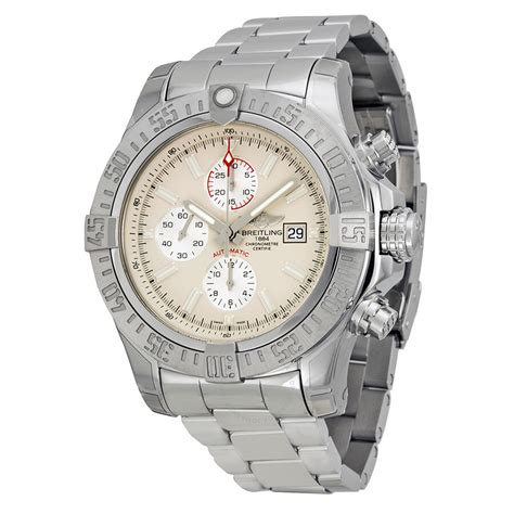 breitling super avenger silver with silver face|breitling super avenger price list.